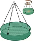 Fuglefoderfrøopsamlingsbakker - 50 cm diameter x 10 cm høj, grøn spildbeskyttelsesplatform til fuglefoderautomater, udendørs tilbehør til foderautomater