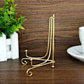 Miniatyrbillede 3 af 5: (2 pak) 5\" Jern Display Stativ, Guld Lille Jern Staffeli Plade Display Fotoholder Stativ, Viser kort, cookie, Dekorative Plader, Kunstværker