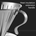 Miniatyrbilde 4 av 11: Kaffe Dripper Rustfritt Stål V-Form Dripper Kaffe Trakt Håndbrygget Kaffe Filter Hell Over Kaffe Bryggekopp - S