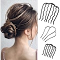 Miniatyrbillede 5 af 5: Kryc hårklemme hårnål bolle chignon pin hårgaffel franske hårnåle 4 prong hårpind bolle hårholder tilbehør til kvinder og piger