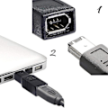 Miniatyrbillede 5 af 5: Firewire 1394 Type A 400 6-polet hun til 1394 Type B 800 9-polet han