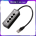 Pikkukuva 2 / 5: Ryra RJ45 1 uros 4 naaras LAN Ethernet-liitäntä 2/3 portin jakaja Ethernet-kaapeli
