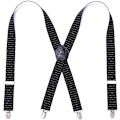 Miniatyrbillede 1 af 3: Mænds Seler Stærke Metal Klips 4 X Ryg Holdbar Elastisk Justerbare Seler Heavy Duty Mænds Seler Black and White