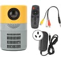 Bärbar HD 1080p miniprojektor med bioljud och dubbla fläktar; stöder DVD; 100-240V; gul/grå; australisk kontakt – AquaForge