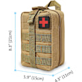 Miniatyrbillede 2 af 8: Taktisk Førstehjælpspose, Nødsituation Overlevelses Førstehjælper Medicinsk Taske, Førstehjælpspose Egnet til Udendørs Vandreture Camping Klatring Rejser Khaki