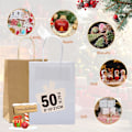 Miniatyrbillede 6 af 7: Små gaveposer med håndtag Bulk 50 stk. Stærke papirposer Hvid til bryllupsfest Gaveposer, indkøbsposer, detailhandelsposer Gaveposer