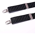 Miniatyrbillede 3 af 3: Mænds Seler Stærke Metal Klips 4 X Ryg Holdbar Elastisk Justerbare Seler Heavy Duty Mænds Seler Black and White