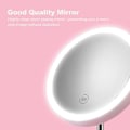 Miniatyrbillede 3 af 5: Lighted Large Makeup Mirror 360-graders roterende LED-lys spejl lysstyrke justerbar cirkel forfængelighed