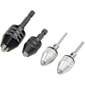 Miniatyrbild 1 av 5: 4-pack Borrchuck Snabbväxlingsadapter Mini 3-backs Borrchuck Skruvmejsel Adapter Elborr Omvandlingschuck Set