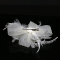 Miniatyrbild 4 av 4: Kvinnlig Fascinator Hatt Blomma Bröllop Fascinator Hårband Fjäder Brud Hårprydnad Hårprydnader Hatt Bowler Mini Topphatt Hårklämmor(beige)
