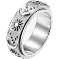 Miniatyrbillede 1 af 5: Rustfrit Stål Spinner Ring Til Angst Fidget Ringe Til Lindring Af Stress Angst Ring Sol Måne Stjerner Løfte Forlovelsesring Størrelse 6-12 - -