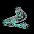 Miniatyrbillede 2 af 3: Lysende glødende fiskenetstrømper, der lyser i mørket, fiskenetstrømper, leggings