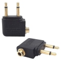 Miniatyrbilde 2 av 5: 4-pak flyadapter for hodetelefoner, flyadaptere for flyreiser for hodetelefoner, gullbelagt 3 -gt