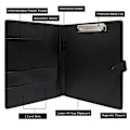 Miniatyrbillede 2 af 5: A4 Magnetisk Konferencemappe Clipboard med Opbevaringsportfolio Padfolio PU Læder Interview Dokument Organizer