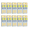 Miniatyrbillede 1 af 2: 10 stk. Slank Laptop LED Nøglering Lampe Mini Dobbeltsidet Lys Dobbeltsidet Stikkontakt Lys Ultra Slank USB Lys