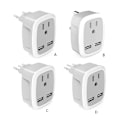 Pikkukuva 3 / 5: Monitoiminen US-EU/UK/IT/CH-matkasettiadapteri 2 USB:llä 3 tuumaa