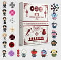 KPOP Grupper Julekalender 2026, Akryl Nedtællings-Blindbox med 24 Rum BTS