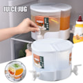 Miniatyrbillede 2 af 10: Kold kedel roterende isvand juice spand med hane 3 gitre stor kapacitet husholdning køleskab vand spand