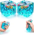 2-pack isbits-fidgetleksaker, klämbara stresslindrande kuber för vuxna Blue