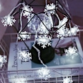 Miniatyrbild 1 av 3: Vattentät solcells-ljusslinga, kristallkula, ljus för trädgård, festdekoration, utomhus USB-6M 40Leds White Snowflake