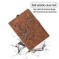 Pikkukuva 5 / 5: Samsung Galaxy Tab A9:lle suunniteltu nahkainen tabletin suojakotelo, jossa on rakkausperhonen-reliefikuvio Brown