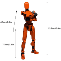 Pikkukuva 5 / 5: T13 toimintahahmo, Titan 13 toimintahahmo, jossa 4 aseen tyyppiä ja 3 käden tyyppiä, T13 3D-tulostettu moninivelinen toimintahahmo[HK] - Orange-Black