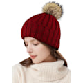 Miniatyrbilde 4 av 5: Beanie-luer for kvinner, vinterluer for damer, termiske varme vinterluer for kvinner utendørs sport med avtakbar pompom