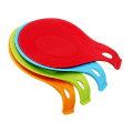 Miniatyrbillede 1 af 5: Silikoneske Rest, Fleksibel Genanvendelig Ske, Skovl, Spisesæt Holder, Suppeske Form Rest Madlavningsske Stativ Redskab Rest Fad(4stk, Orange