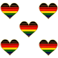 Pikkukuva 1 / 7: 5 kpl biseksuaali ylpeys sydänmuotoinen rintaneula rintaneulat lippu rintaneula rintaneulat Pack 5 Rainbow