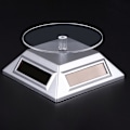Miniatyrbild 3 av 5: Solcellsdriven Displayställ 360 Grader Rotation Energibesparande ABS Roterande Plattform Displaybas för Visning Silver