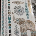 Miniatyrbillede 2 af 5: 16 ark Metallic Midlertidige Tatoveringer til Kvinder Teenagere Piger - Guld Sølv Midlertidige Tatoveringer Glitter Shimmer Designs Smykker Tatoveringer, Flash Falske Vandtætte