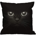 Miniatyrbilde 1 av 5: Putetrekk Svart Katt Vis To Øyne Pynteputer Dekorativ for Menn/Kvinner/Gutter/Jenter Stue Soverom Sofa Stol 18X18 Tommers Putevar