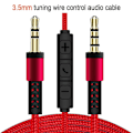 Miniatyrbild 5 av 5: 1,2 m 3,5 mm till 3,5 mm Han till Han Stereo Audio Aux-kabel Hörlurssladd med tryckknappsvolymkontroll Mikrofon Black
