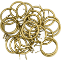Miniatyrbillede 5 af 5: 24 sæt metalgardinringe og kroge messing rustfrit metalgardinring 30mm indvendig diameter ophængningsring krog til hjem vinduesstang dekoration