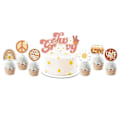 Miniatyrbillede 3 af 5: To groovy festdekorationssæt Retro Hippie Boho banner hængende hvirvler kage cupcake toppers forsyninger