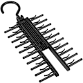 Miniatyrbillede 3 af 5: 20 Slips Hanger Holder, Justerbar Slips Stativ Bælte Skærv Hook Hanger Holder Organizer Med Anti-Slip Clips Til Slips, Bælte, Skærv Sort 1stk