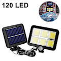 Miniatyrbillede 5 af 5: Split Six Grid Solar Havelampe, 120 LED Ultra Lysstærk IP65 Vandtæt Solcelle Væglampe med Menneskekropsinduktion