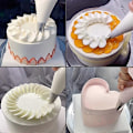 Miniatyrbillede 4 af 5: 3 stk., V-formede tyller i rustfrit stål til perfekt sprøjtede cupcakes og cookies - Santa Anna tylle til frosting og vandbakkelser - Ess