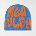 Miniatyrbillede 4 af 5: Dame Grafik Hue Skull Hat MEA Culpa Y2K Strikket Hue Varm Vinterhue blue