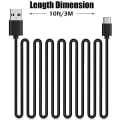 Miniatyrbilde 6 av 6: 2-pakning 3m 3 meter ladekabel - for PS5/ Playstation 5 USB-C svart