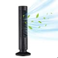 Miniatyrbillede 1 af 5: Stille tårnventilator - 2 hastigheder - Bladløs tårnventilator - Bærbar USB piedestalventilator - Sort