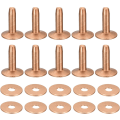Miniatyrbilde 1 av 5: 10 sett kobbernagler og burrs, 9x3,3x14mm massive lær kobbernagelfeste for lær DIY håndverksartikler, kobberfarge
