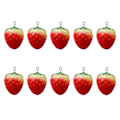 Miniatyrbild 1 av 2: 10 st jordgubbs halsband emalj jordgubbs charm frukt simulering modell jordgubbe diy tillbehör