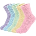 Miniatyrbild 1 av 4: 5 Par Damstrumpor Varma Super Mjuka Plyschtofflor Vinter Fluffiga Mikrofiber Crewstrumpor Casual Hem Sov Fuzzy Mysiga Strumpor