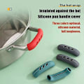 Miniatyrbilde 4 av 5: 4/8/12 stk. Silikon Pannehåndtak Beskyttelse Varmeisolasjon Deksel Gryte Øreklips Sklisikker Steamer Kasserolle Pannehåndtak Holder Kjøkkenverktøy gray 12Pcs