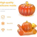 Miniatyrbillede 2 af 5: 2 stk. Halloween græskarlysforme 3D silikone græskarform DIY lysfremstilling håndværk gave til Halloween Thanksgiving dekorationer