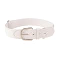Elastisk baseball softballbelte for tenåringer, justerbar lengde, legeringsspenne, ensfarget imitert skinnbelte White