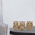 Miniatyrbild 4 av 5: 3 st uggla statyer realistiska utseende kreativa poser harts djur uggla skulpturer bokhylla skrivbordsdekoration för hem