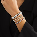 Miniatyrbild 3 av 5: 4 st Ormbenskedjearmband Set för Kvinnor Silver One-size