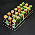 Miniatyrbilde 1 av 5: 21 Hulls Akryl Kakepop Lollipop Klar Rosa Display Stativ Server Dekorasjon Display Stativ Holder Base Hylle (21 Hulls) - 21 Hulls